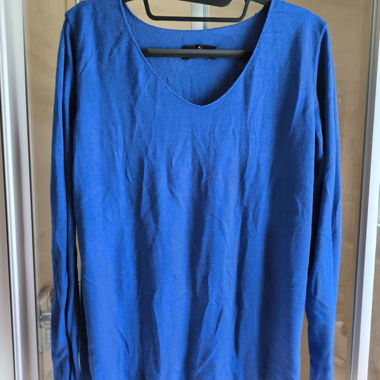Maglione blu in viscosa/lana/angora