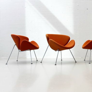 3 Orange Slice Sessel von Pierre Paulin