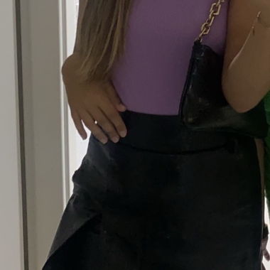 Black leather shorts