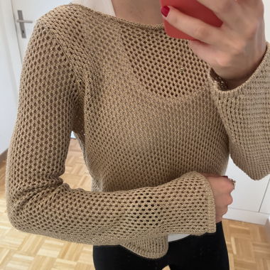 MANGO Net cropped sweater