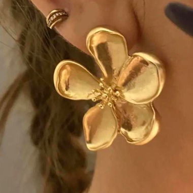 Goldene Blumenohrringe, vergoldet