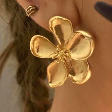 Boucles d'oreilles fleurs dorées, plaquées or