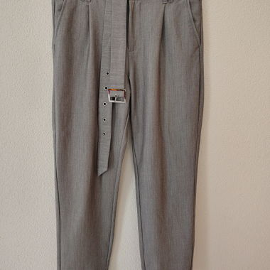 Pantaloni in tessuto grigi con cintura