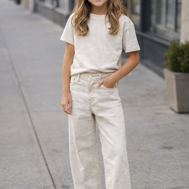 Jeans blanc coupe droite