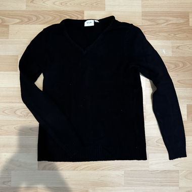 Vila Black V-Neck Sweater