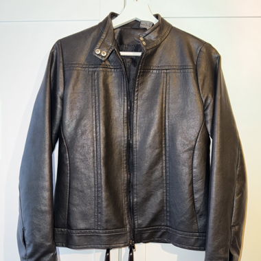 Giacca in pelle, nera, taglia S