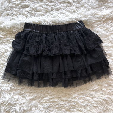 Vintage giapponese: gonna in tulle nero con balze
