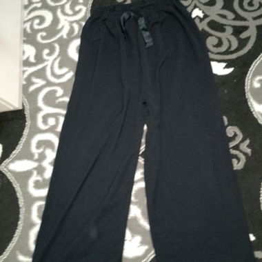 Pantalon d'été léger noir / Pantalon en tissu aéré et fin