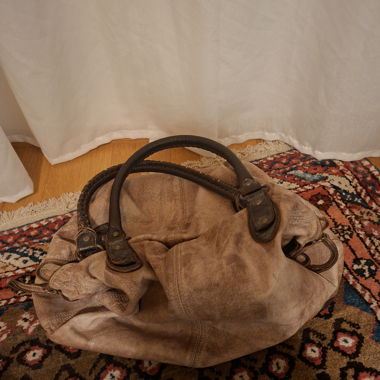 leather city bag vintage look