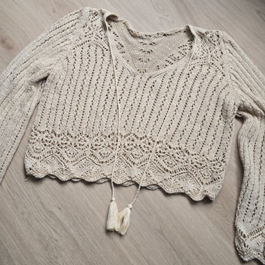 Crocheted Knit Sweater
