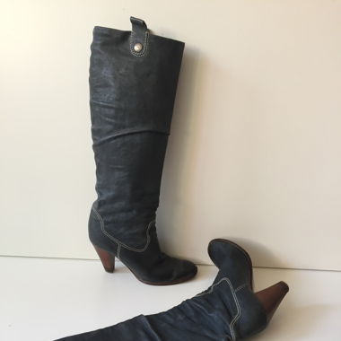 Bally Leder Boots in Blau