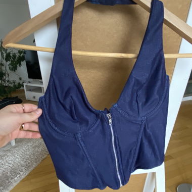 SHEIN Bustier-Top aus Denim, XS
