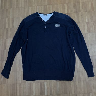 Navy Henley Sweater