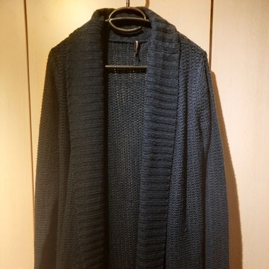 Blauer Chicorée Strickmantel (M)