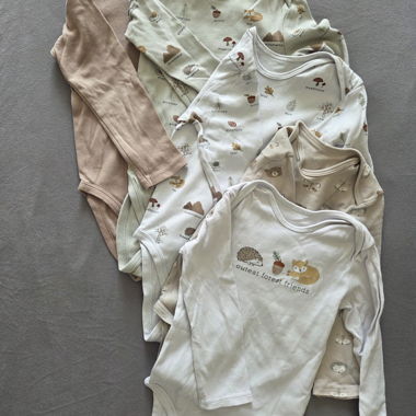 C&A Baby Long-Sleeve Bodysuits Forest Motifs Size 98
