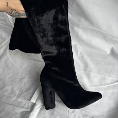 Velvet Thighs High Boots