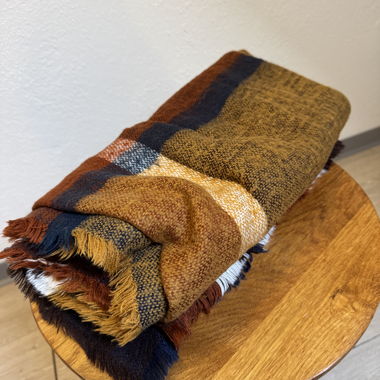 Checked Wool Scarf