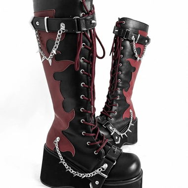 Gothic-Plattform-Schnürstiefel