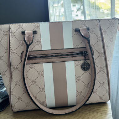 Tote bag beige con motivo