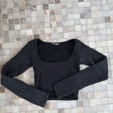 Zara Glitzer-Top langarm