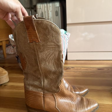 Braune Westernstiefel Santiag aus echtem Leder