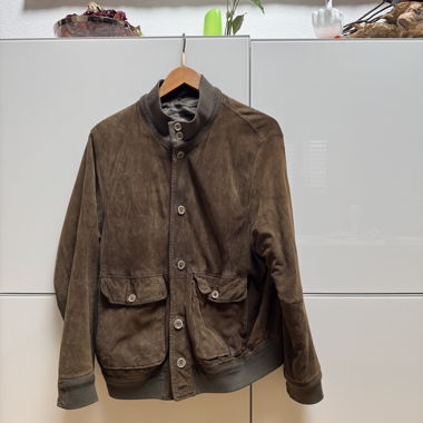Giacca marrone in camoscio