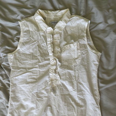 Vintage ruffle linen blouse 