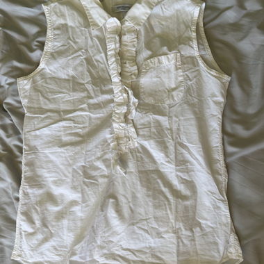 Vintage ruffle linen blouse 