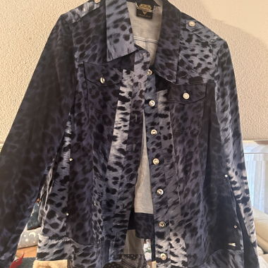 Blue Leopard Print Jacket
