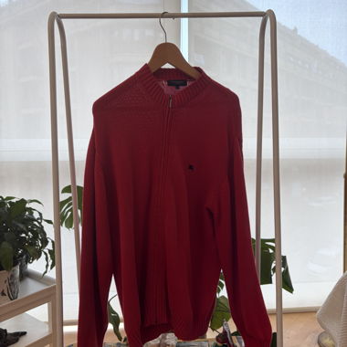 Maglione con zip Burberry rosso