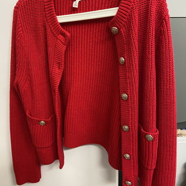 Cardigan in maglia rosso H&M