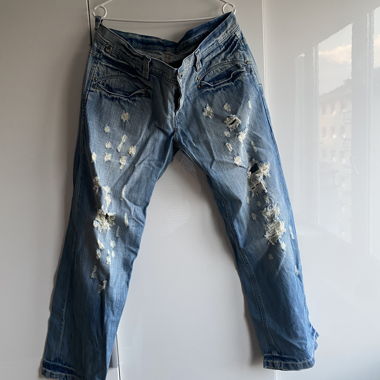 Ripped Jeans with Embroidery