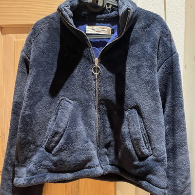 Veste teddy en polaire bleu foncé