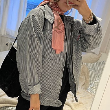 vintage striped bomber jacket