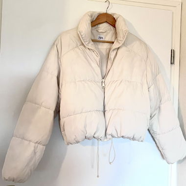 Doudoune crème courte Zara