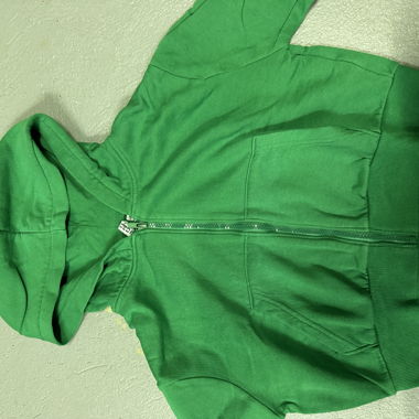 Giacca con cappuccio verde con zip