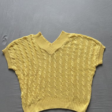 yellow knit top – 100% Cotton – Made in Italy