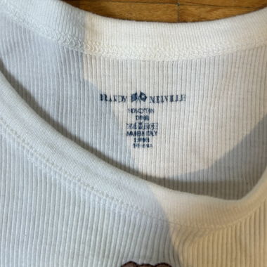 Brandy Melville white tank top – embroidered teddy bear