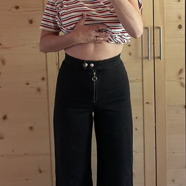 High-Waisted Black Trousers