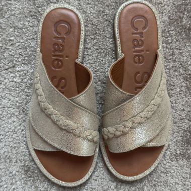 Craie Studio – Mules in pelle dorata 37.5- 38