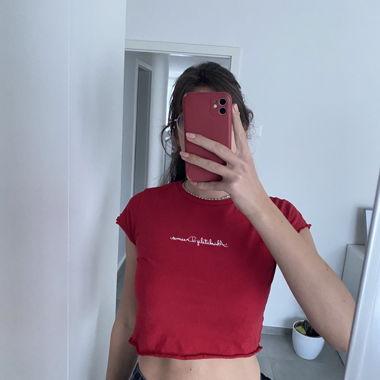 Haut court Pull&Bear rouge, taille M