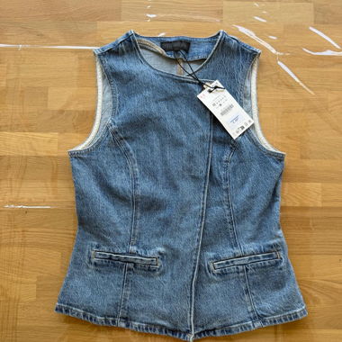 Zara Denim Sleeveless Vest, Size M (New)