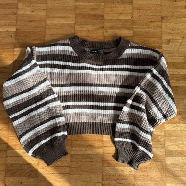 SHEIN cropped striped knit sweater