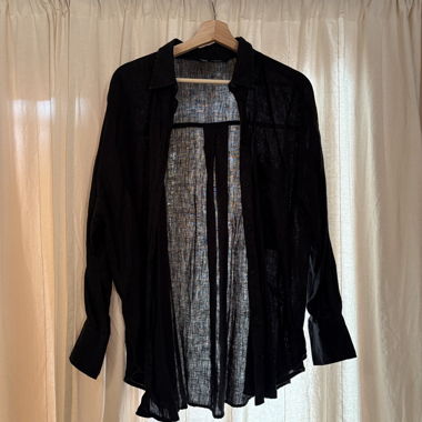 Chemise noire transparente Zara