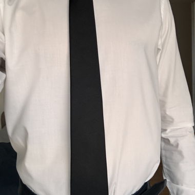 Cravate noire slim en soie 100% Burton of London