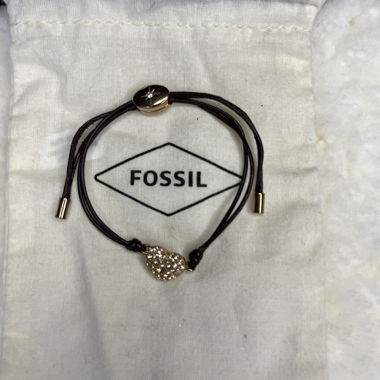 Fossil Armband Leder & Gold