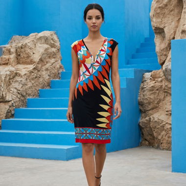 Robe imprimée multicolore