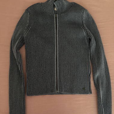 Pull zippé gris-noir