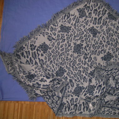 Dreieckstuch blau/weiss gemustert