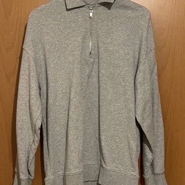 Grauer Half-Zip Sweatshirtpullover